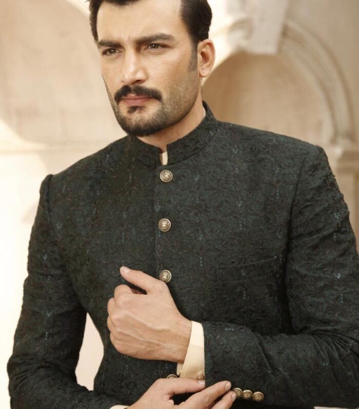 Premium Charcoal Black Prince Coat
