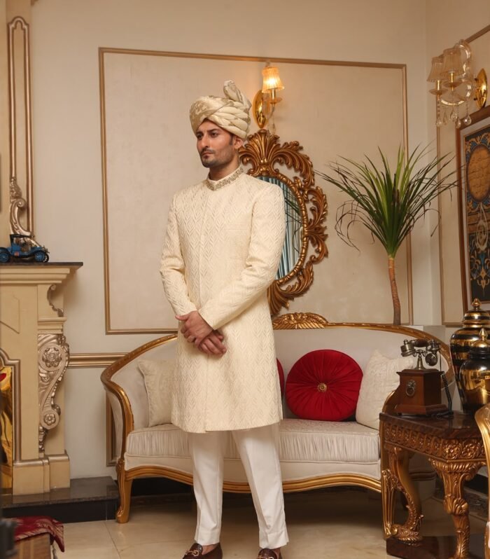 Royal Ivory Embroidered Sherwani